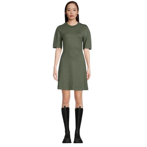 Alexander McQueen Dress Womens XS Green Short Sleeve Graffiti Logo T-Shirt - Picture 3 of 10